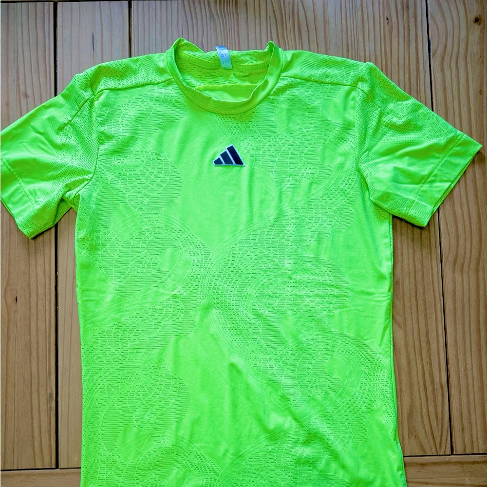 Adidas tennis shirt neon green